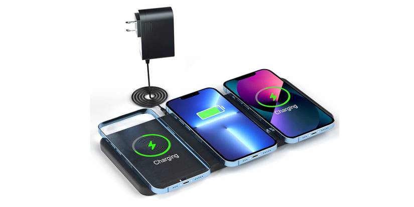 JE Qi-Certified Triple Wireless Charging Station-1