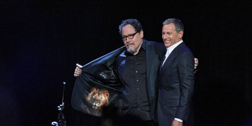 Jon Favreau and Bob Iger at Disney Expo 2019
