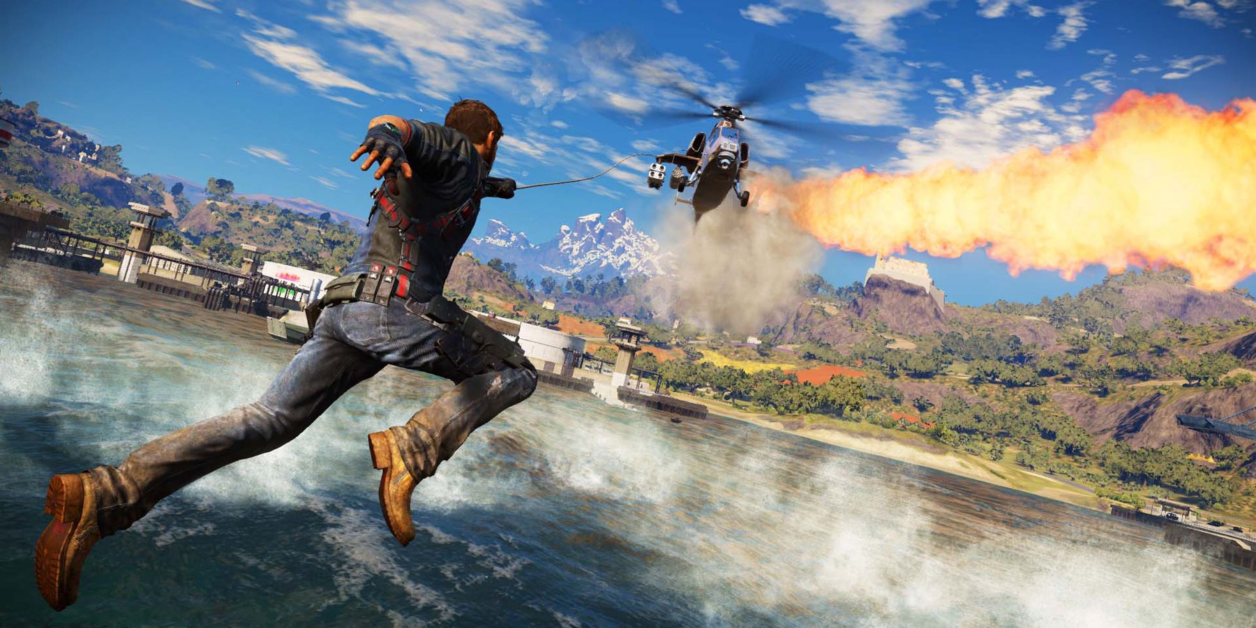 Just Cause 3 grappling hook helectopter