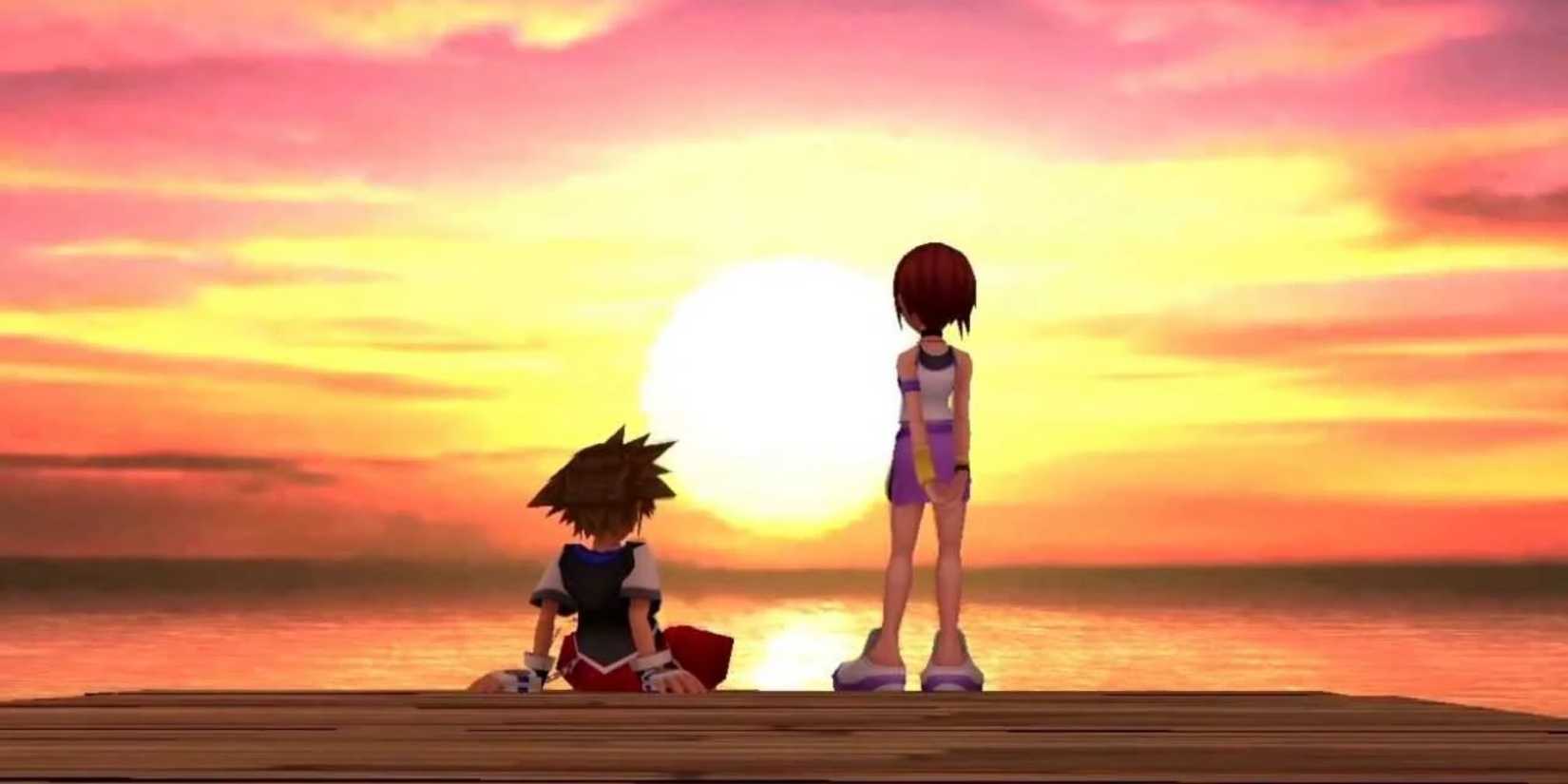 Kairi and Sora in Kingdom Hearts 1