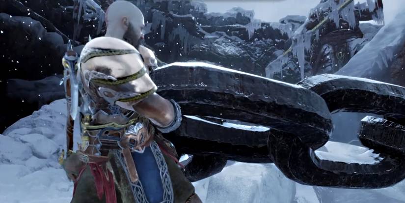 kratos pulling chains in god of war ragnarok