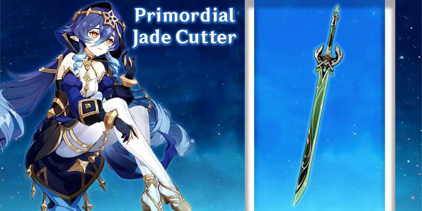 layla with primordial jade cutter in genshin impact