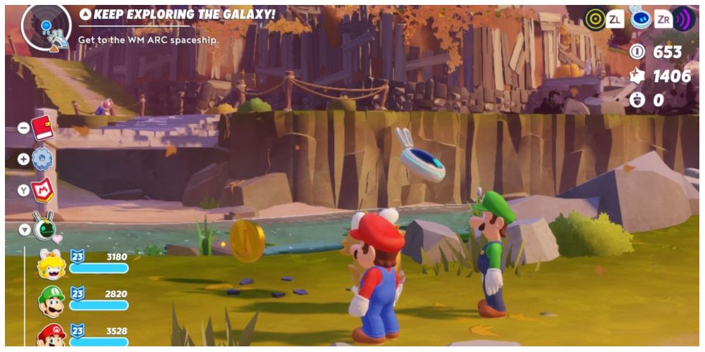 Mario, Luigi, and Rabbid Peach in Mario + Rabbids: Sparks of Hope