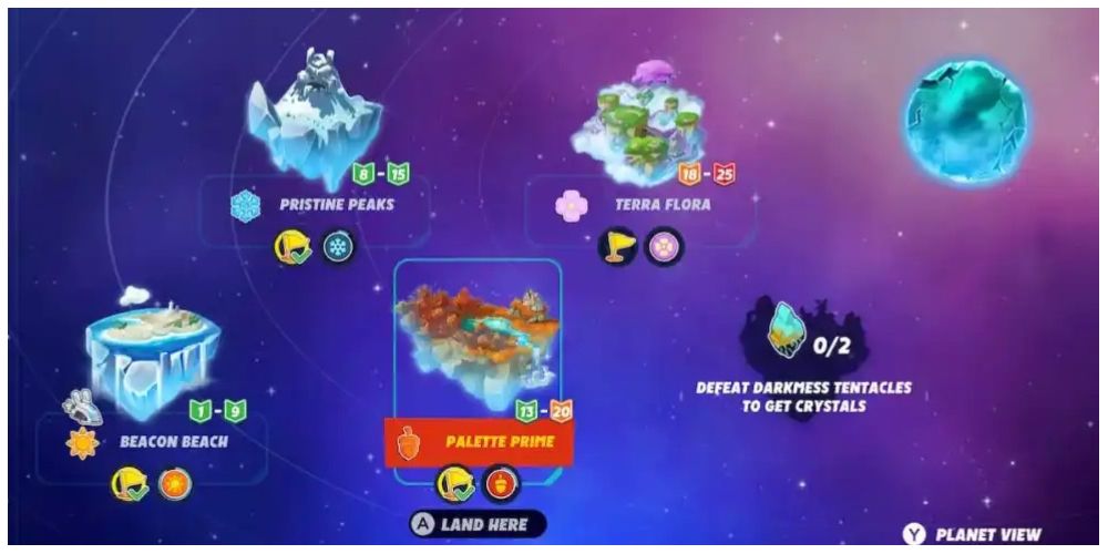 planet map in Mario + Rabbids: Sparks of Hope