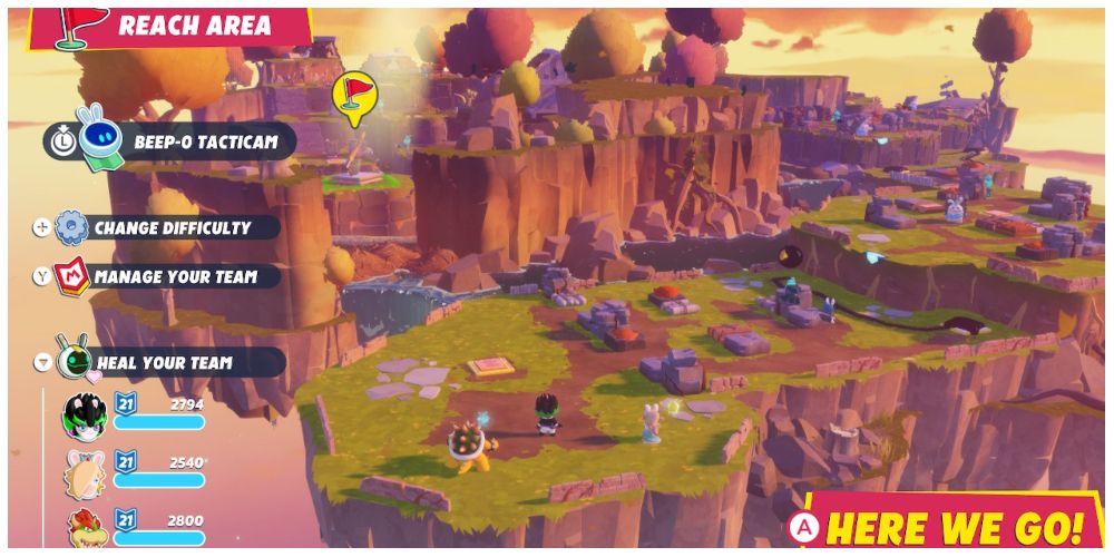 overview of a quest area in Mario + Rabbids: Sparks of Hope
