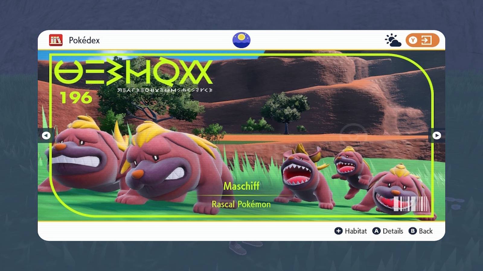 Maschiff Pokedex entry in Pokemon Scarlet and Pokemon Violet 