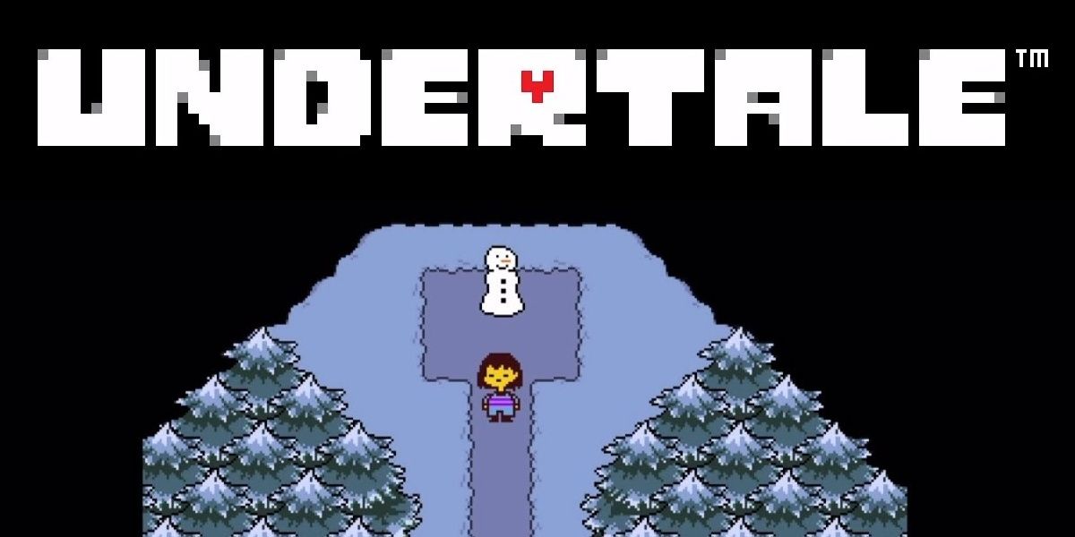 Frisk from Undertale standing in front of a snowman