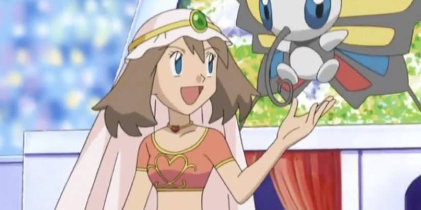 May and Beautifly after fighting and winning against Zoey.