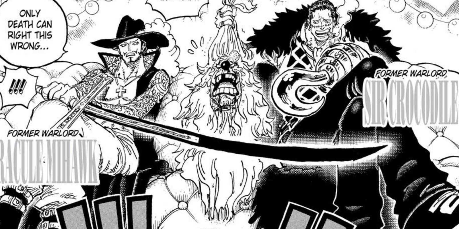 Mihawk Crocodile and Buggy in One Piece