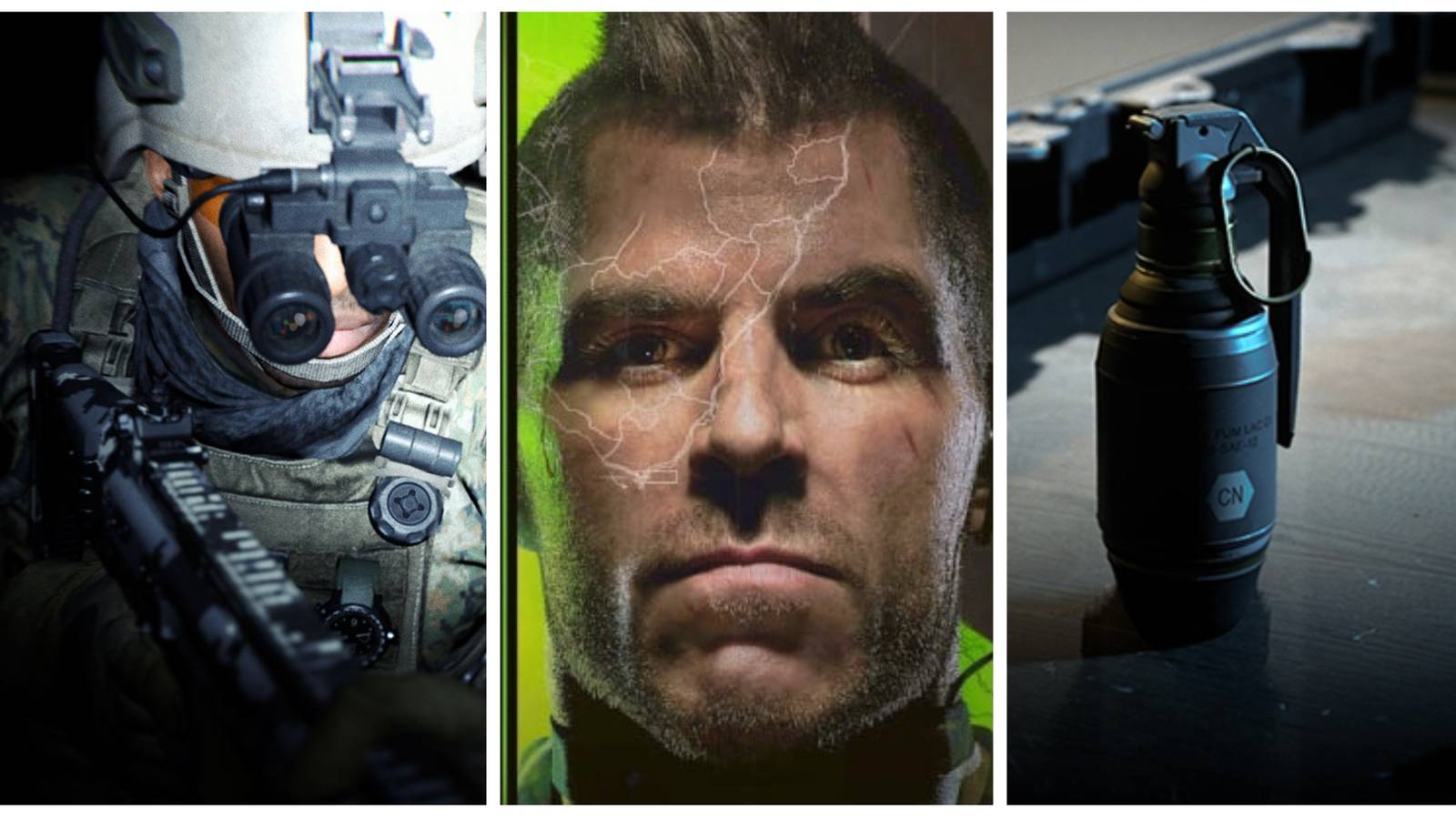 night vision goggles, soap and stun grenade in modern warfare 2