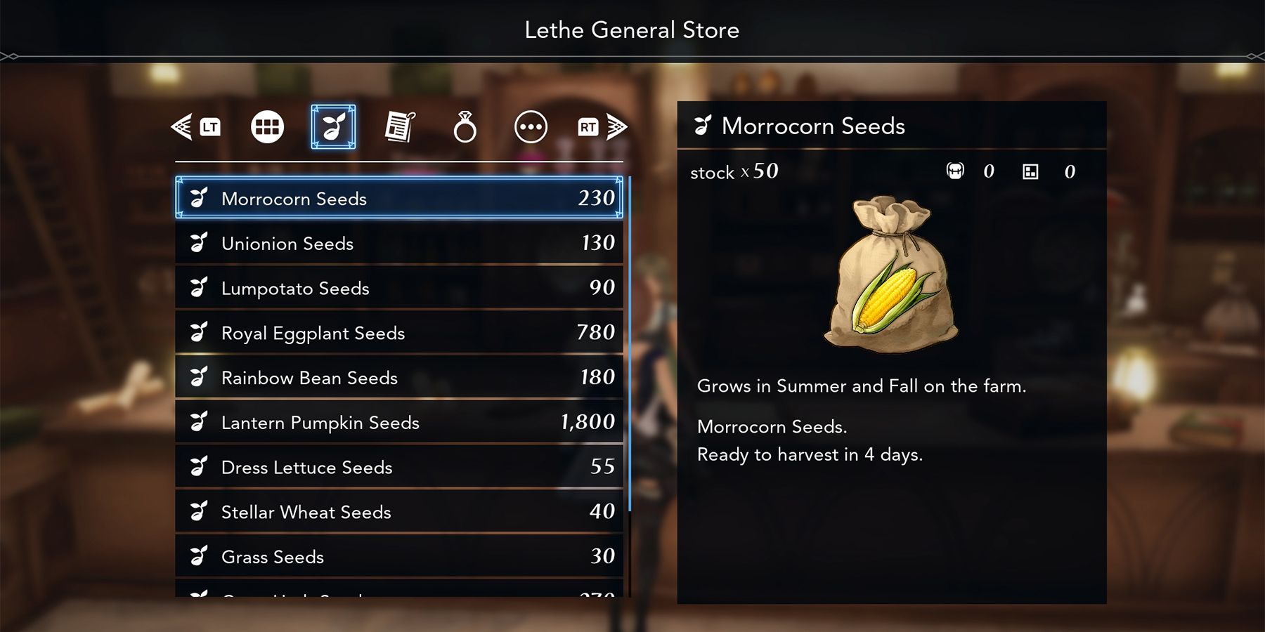 morrocorn seeds in harvestella