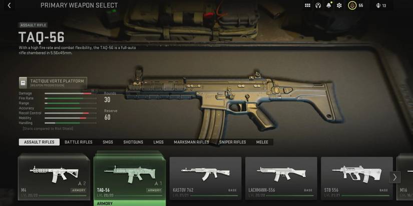 mw2 assault rifles max level