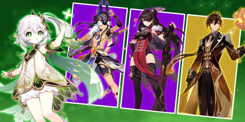 nahida-cyno-beidou-zhongli in genshini mpact