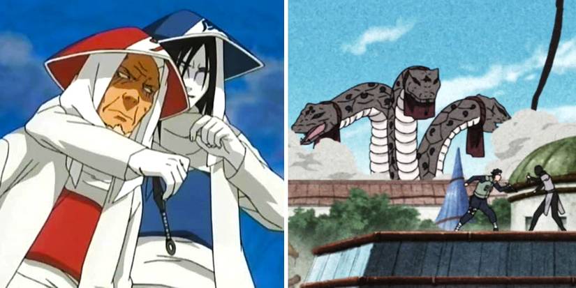 Naruto Orochimaru Hiruzen Hokage Konoha Invasion
