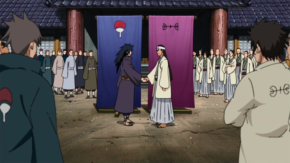 Hashirama and Madara shaking hands