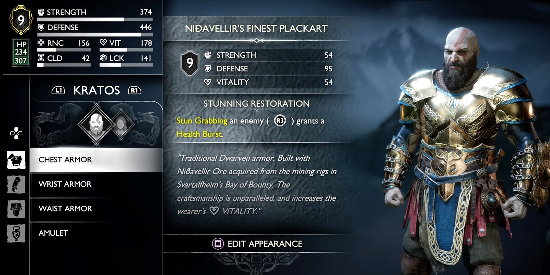 nidavellir Armor in god of war ragnarok