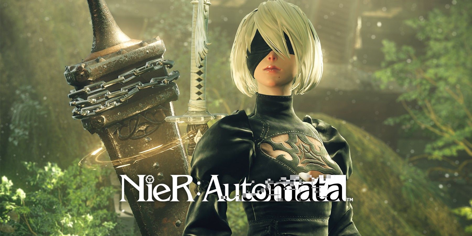 nier automata title card and character