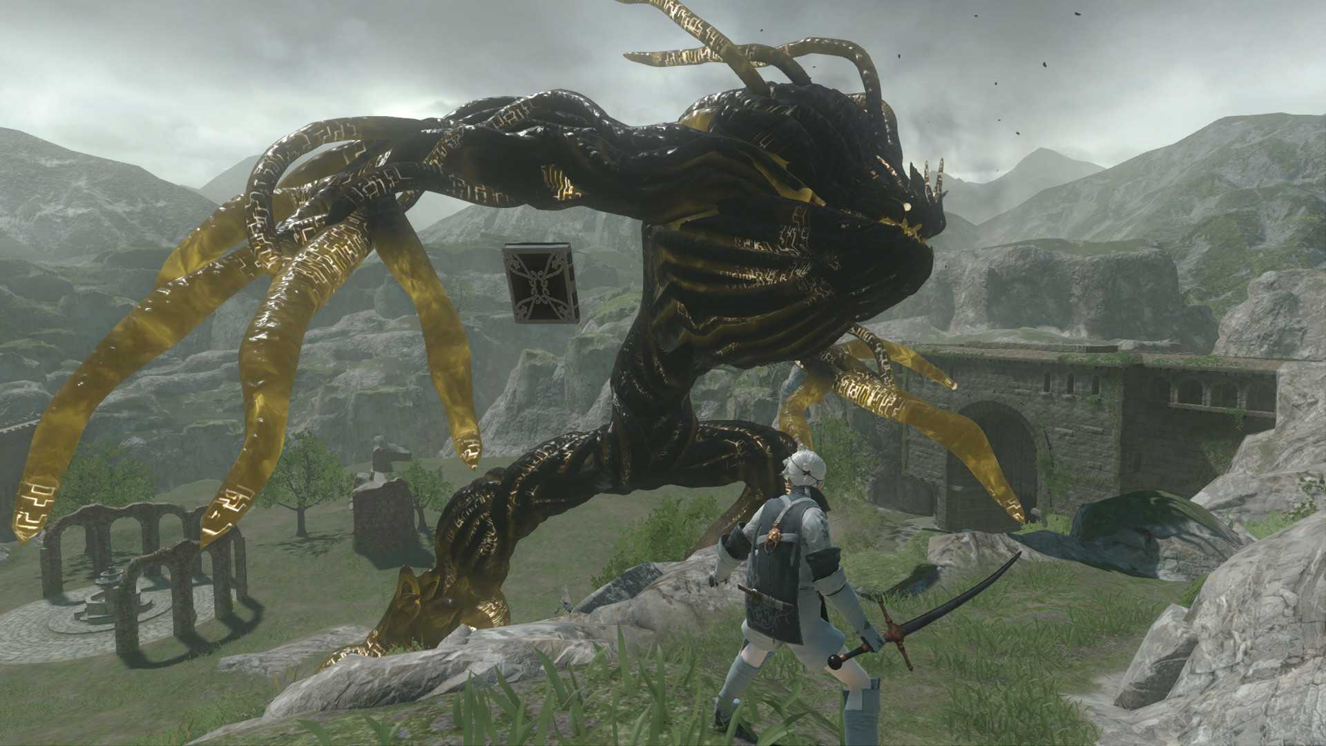 nier replicant Nier battles a giant Shade