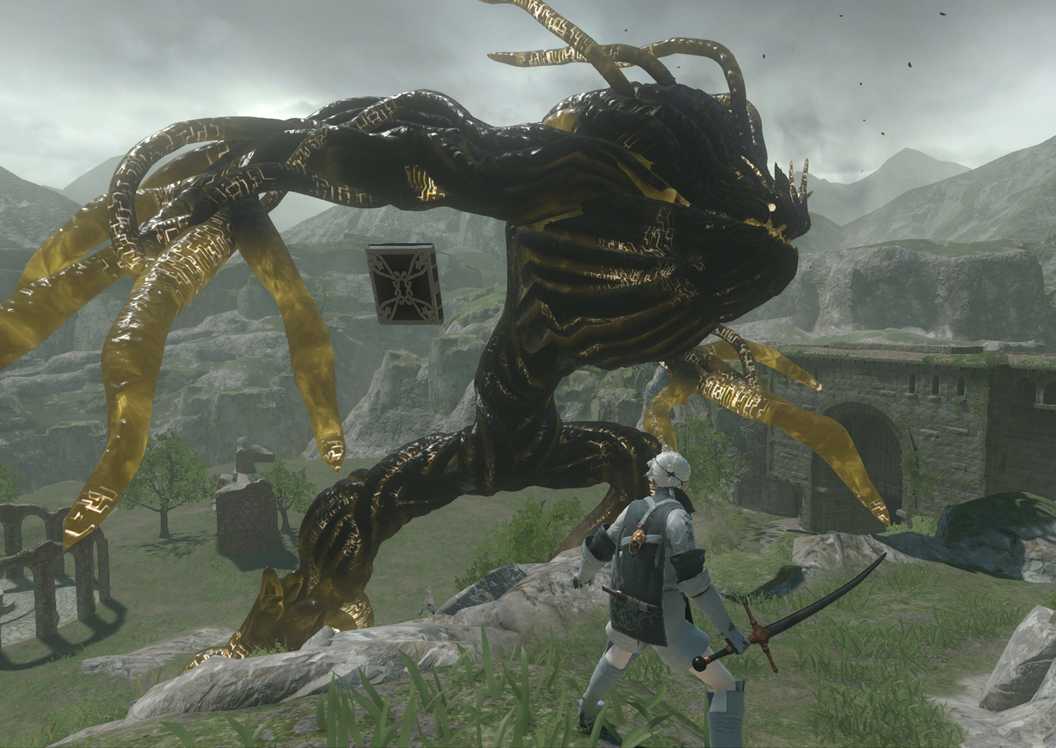 nier replicant Nier battles a giant Shade