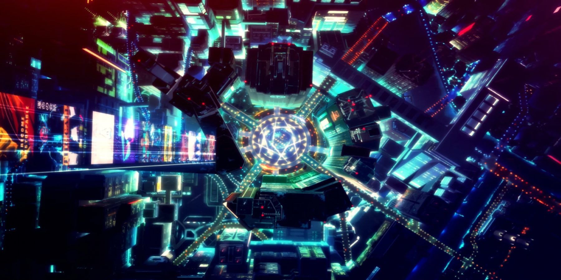 Corpo Plaza in Night City in Cyberpunk Edgerunners