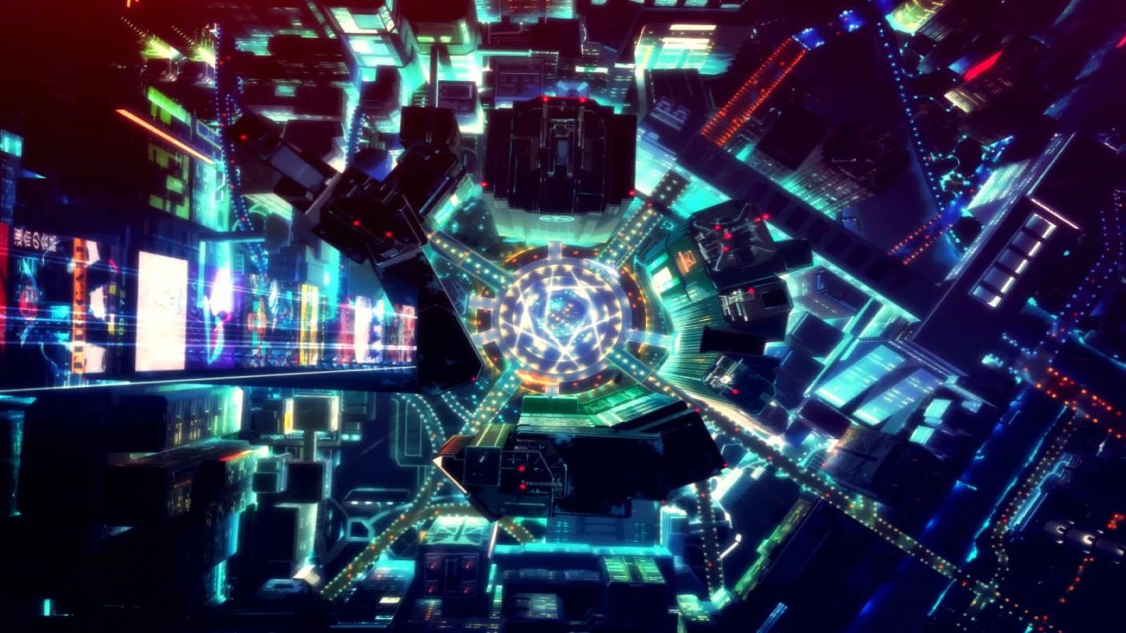 Corpo Plaza in Night City in Cyberpunk Edgerunners