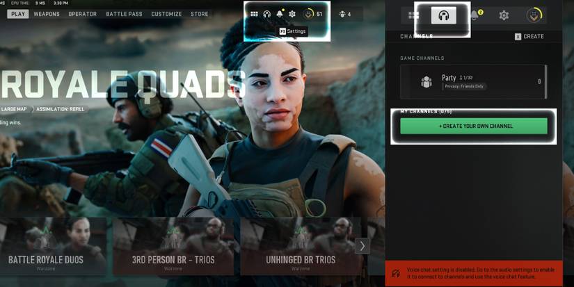 how to fix party invite create channel call of duty modern warfare 2 warzone 2