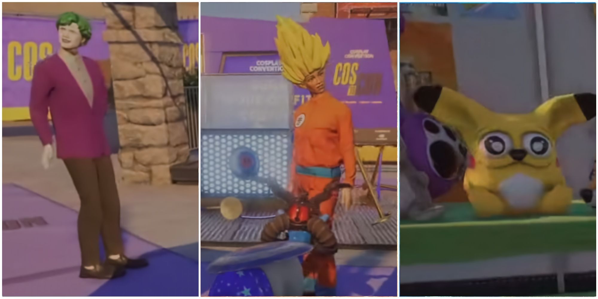 Pilgor meets Goku, Homer Simpson and the Joker at CosCon in Goat Simulator 3