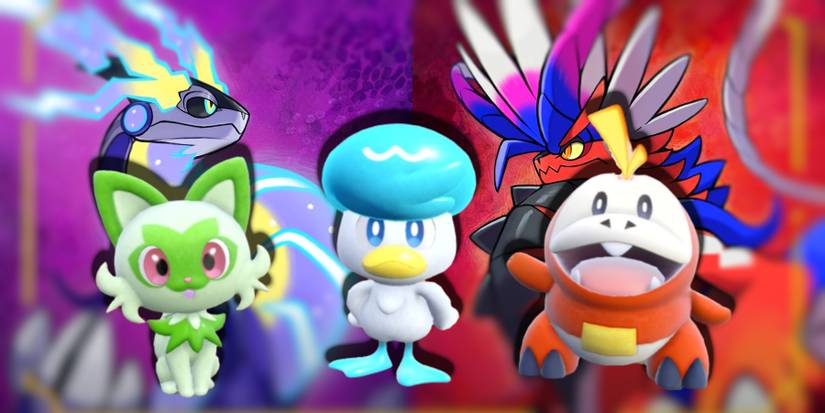 pokemon scarlet violet starter evolution leaks fuecoco skeledirge sprigatito meowscarada quaxly quaquaval