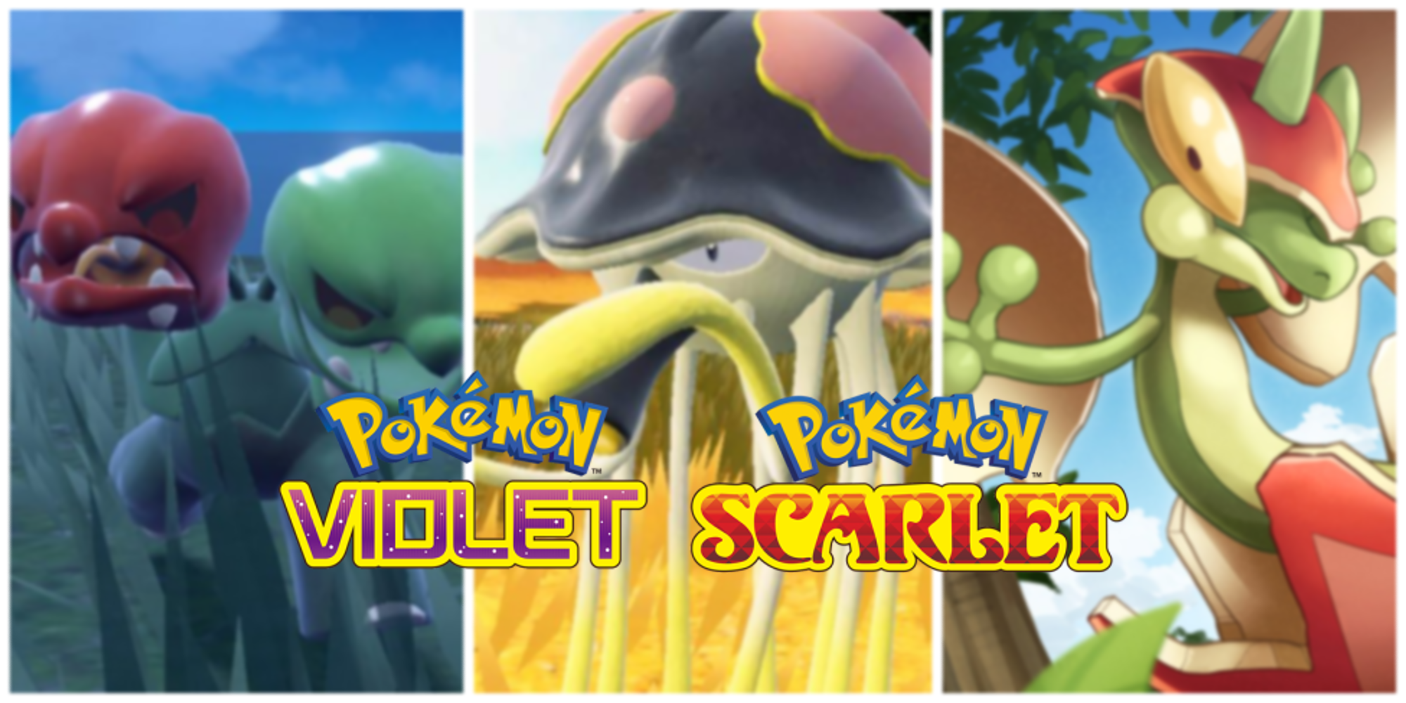 three different pokemon in scarlet & violet