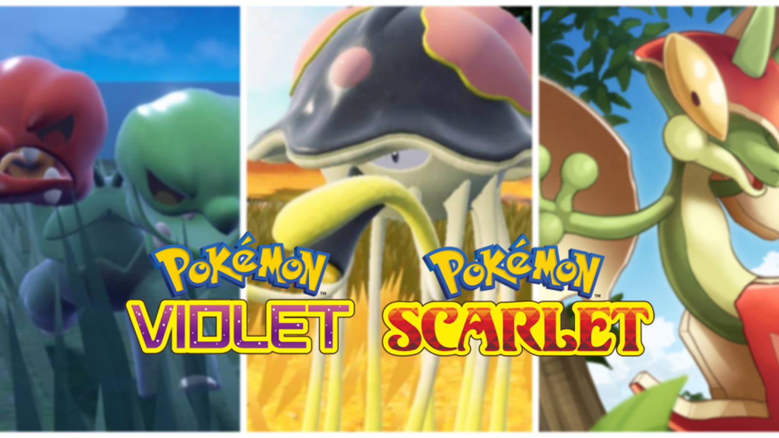 three different pokemon in scarlet & violet