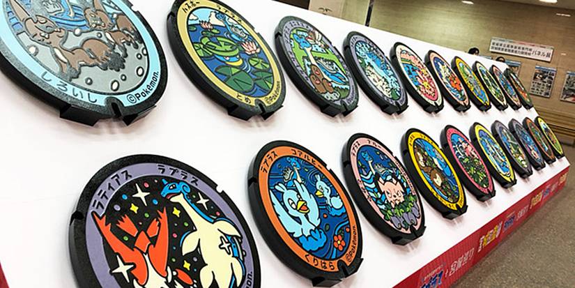 pokemon manhole cover lids japan