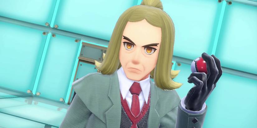 Hassel looking cross while holding a pokeball in Pokemon Scarlet and Violet