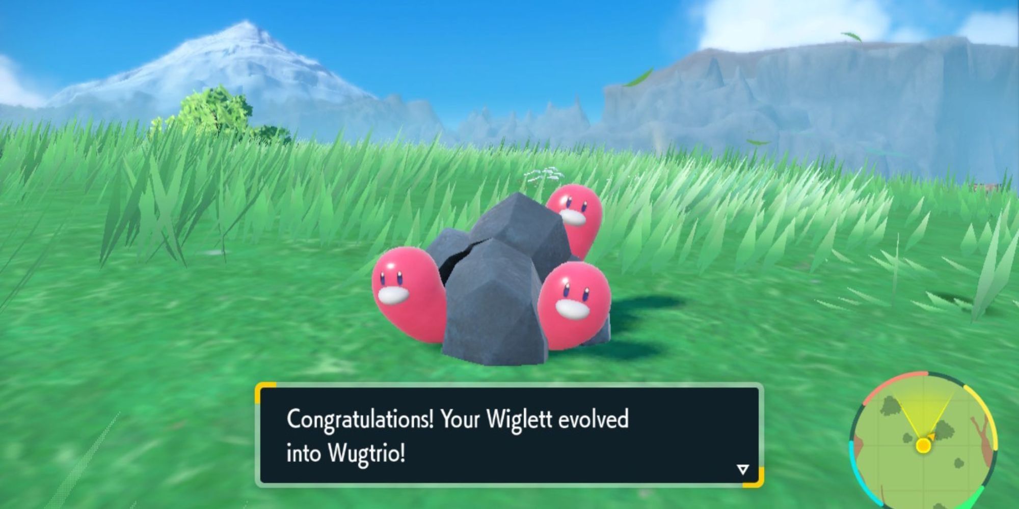 Pokemon Scarlet & Violet Wiglett evolves into Wugtrio