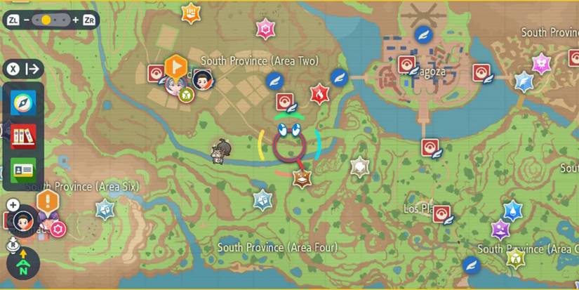 map showing South Province (Area Two) in Pokemon Scarlet & Violet
