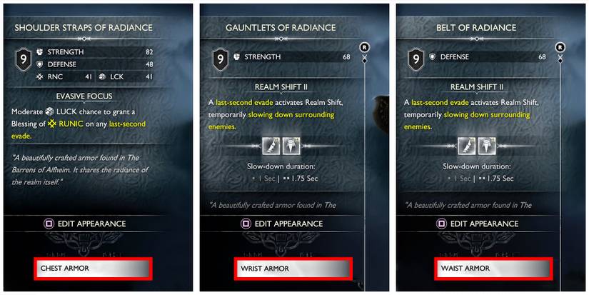 radiance armor build in god of war ragnarok