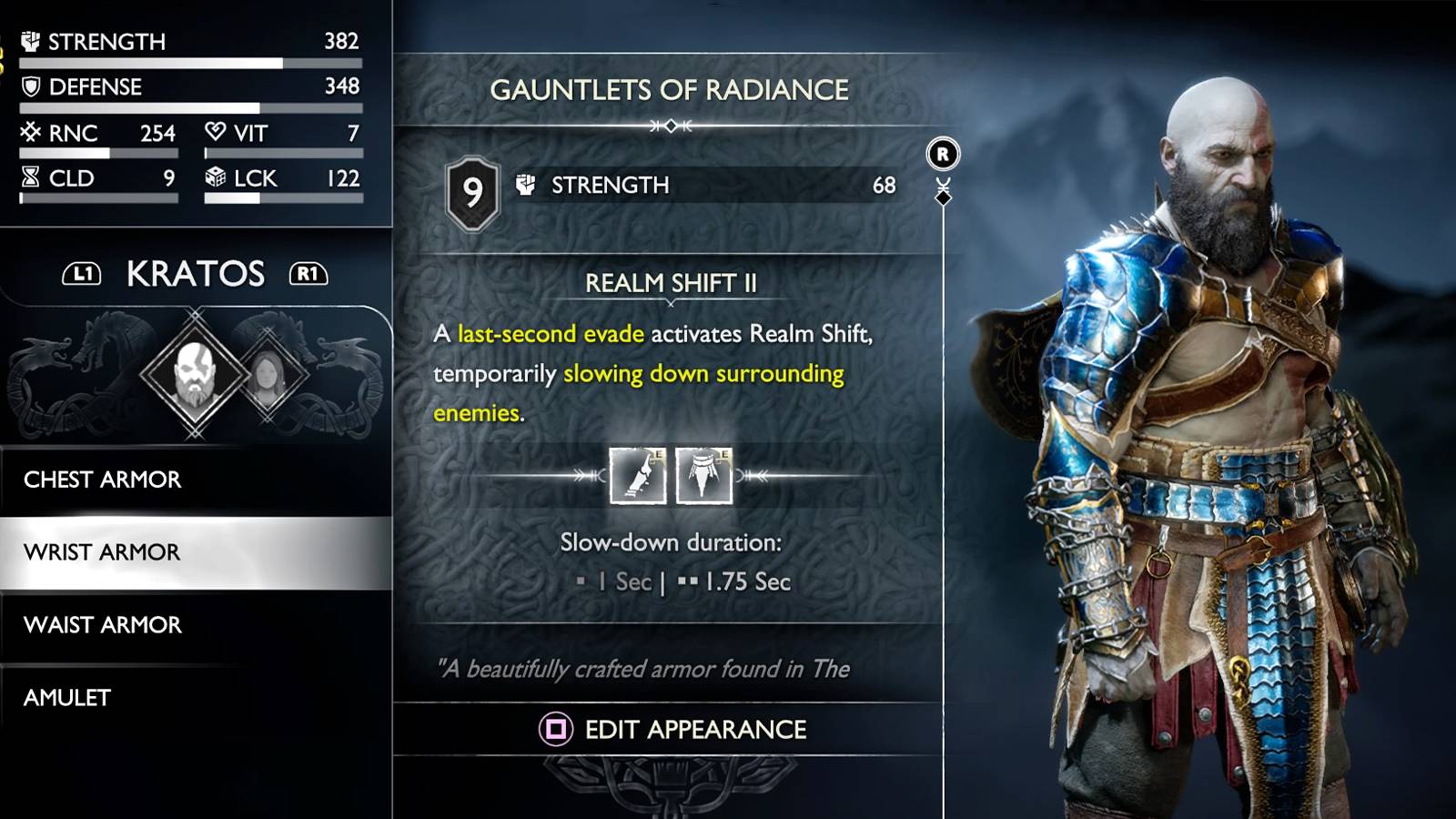 radiance armor in god of war ragnarok