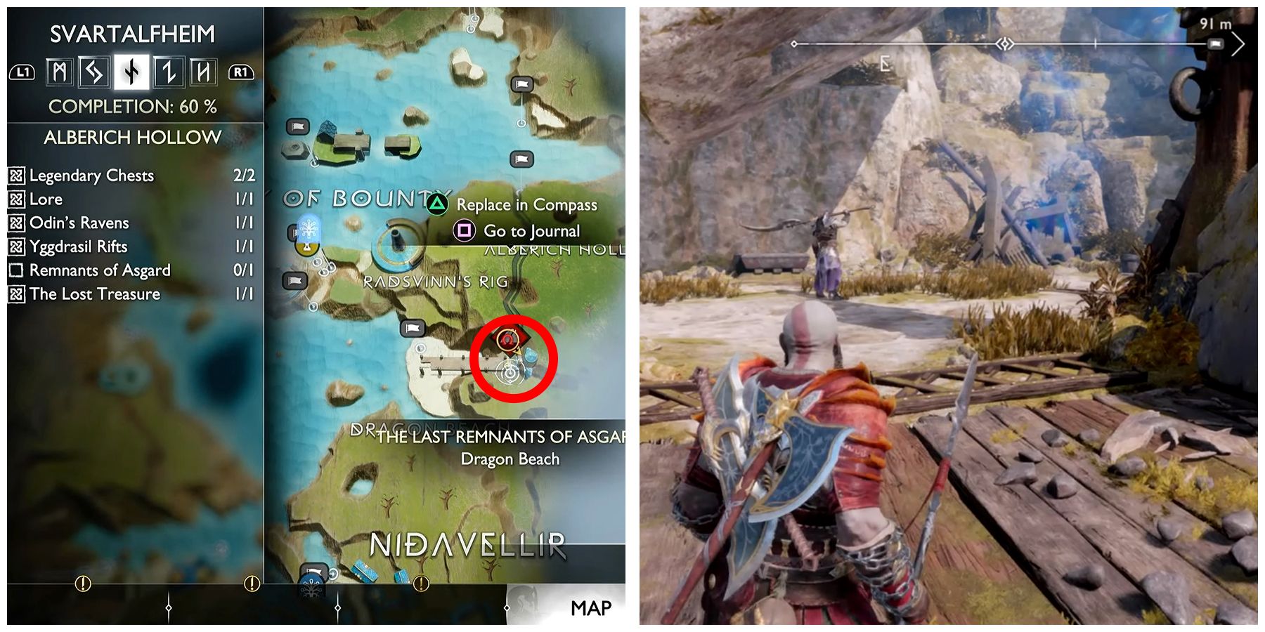 remnants of asgard location in alberich hollow in god of war ragnarok