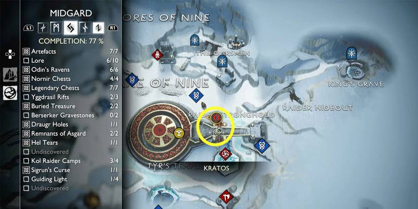 remnants of asgard location in lake of nine in god of war ragnarok