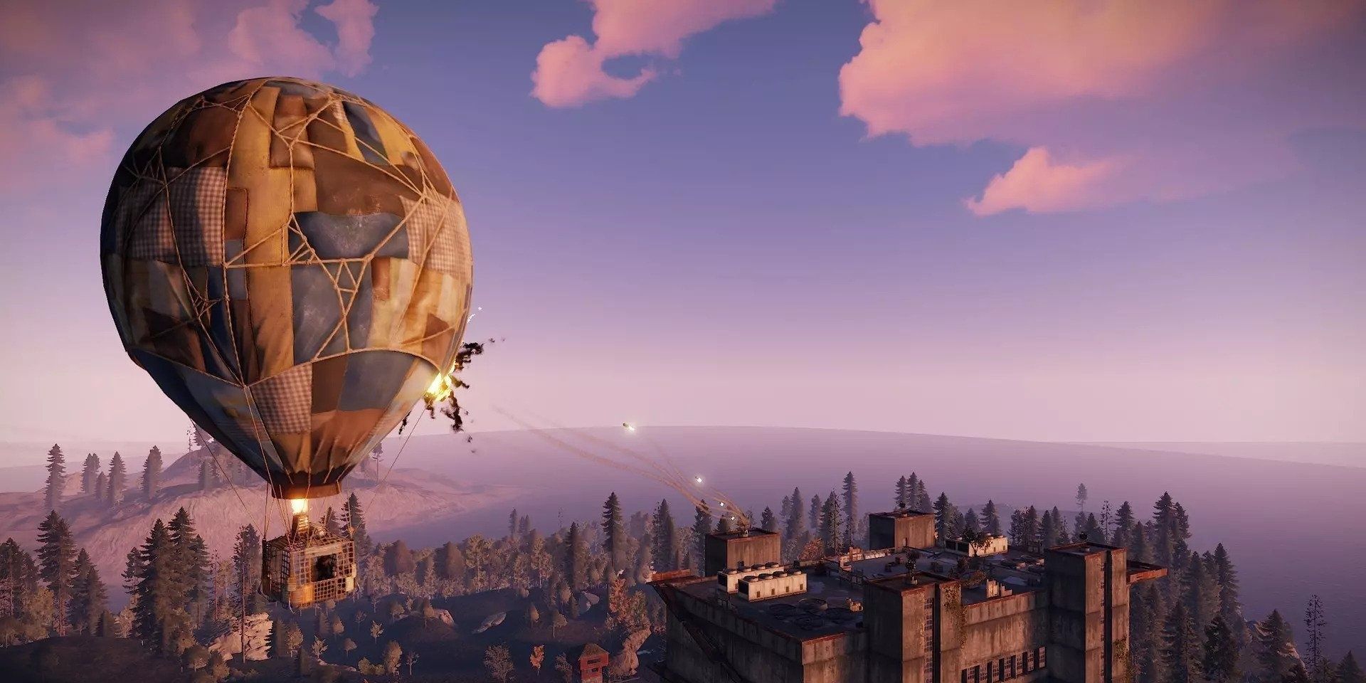 rust player attacking a hot air ballon 