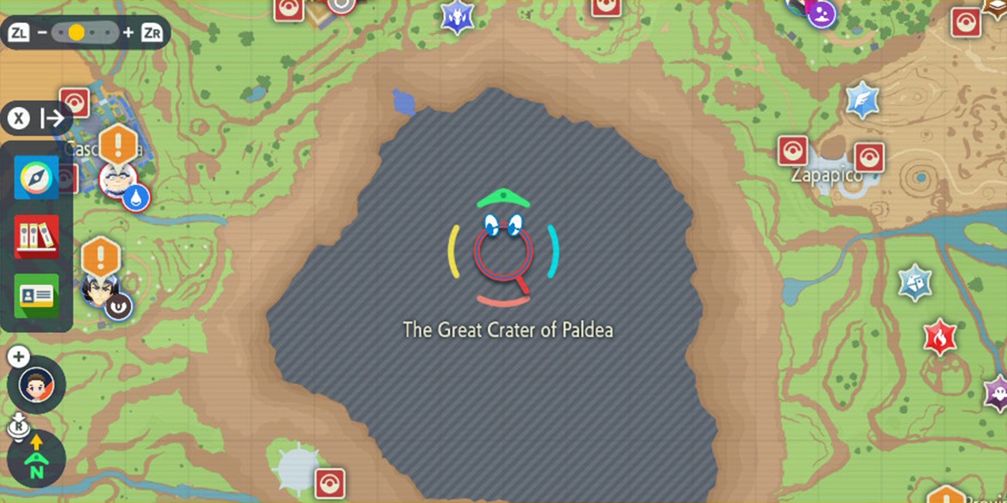 Screenshot Of The Great Crater Of Paldea In Pokemon Scarlet & Violet