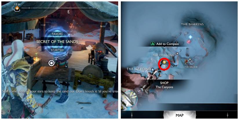 secret of the sands favor-s location in god of war ragnarok