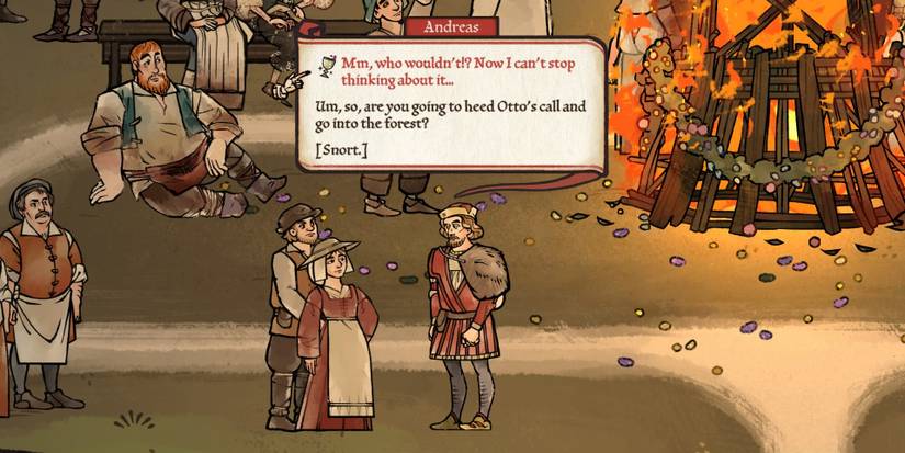 A dialogue scene from Pentiment 