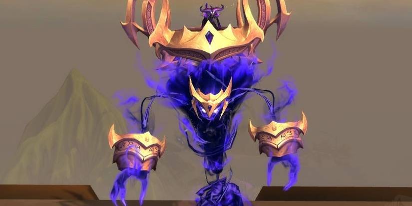 Player riding the Restoration Deathwalker Mount in WoW