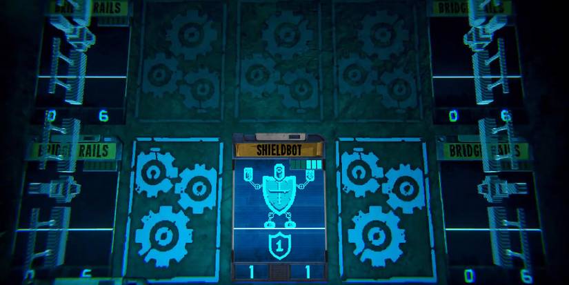 The card Shieldbot from the video game Inscryption.