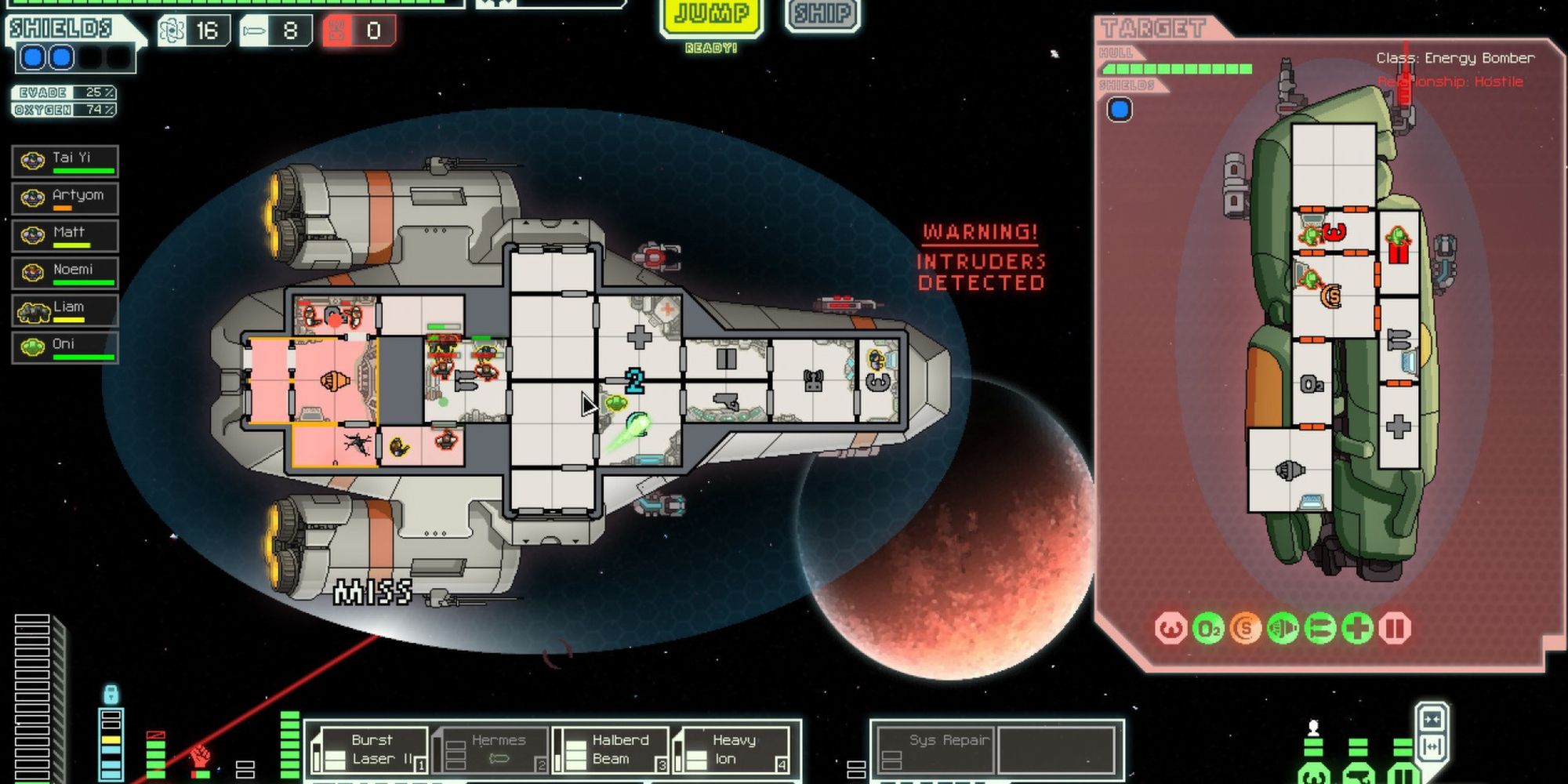 Ship overview showing intruders in FTL Faster Than Light
