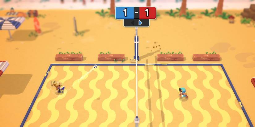 Player playing volleyball in Soccer Story