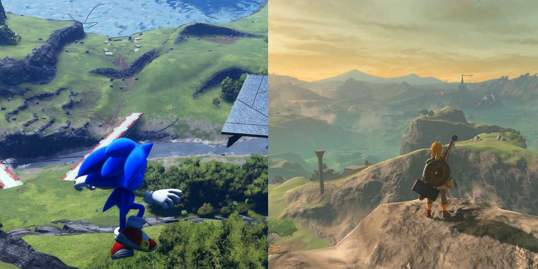 sonic-fronters-and-breath-of-the-wild-screenshot-side-by-side