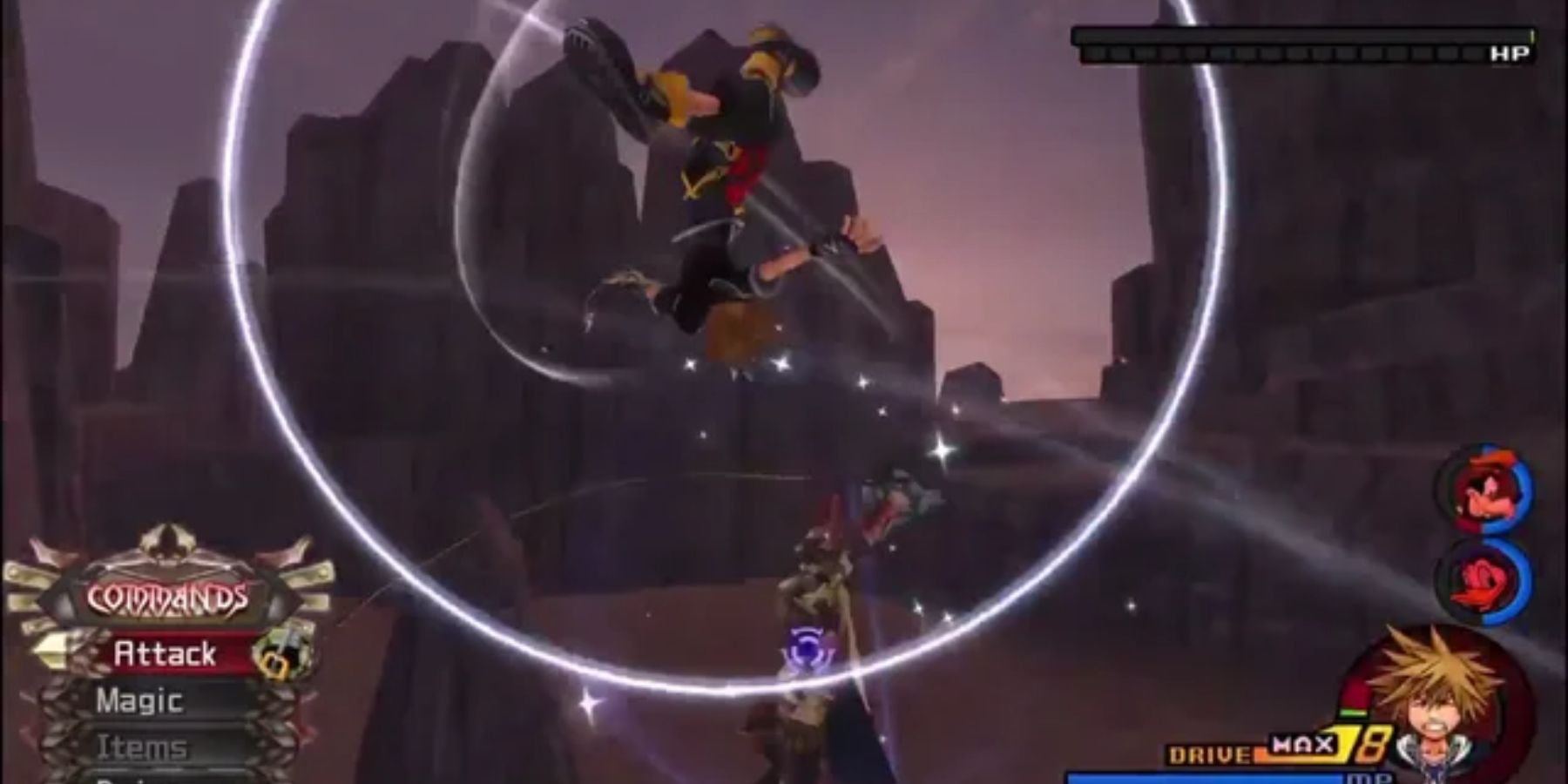 Sora fights the Lingering Will in Kingdom Hearts 2