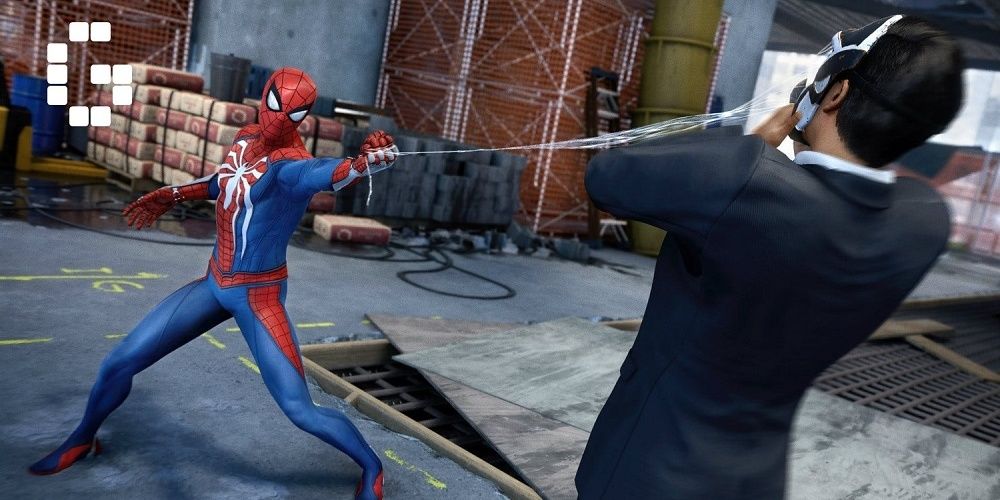 Spider-Man throwing a web in an enemy's face in Marvel's Spider-Man