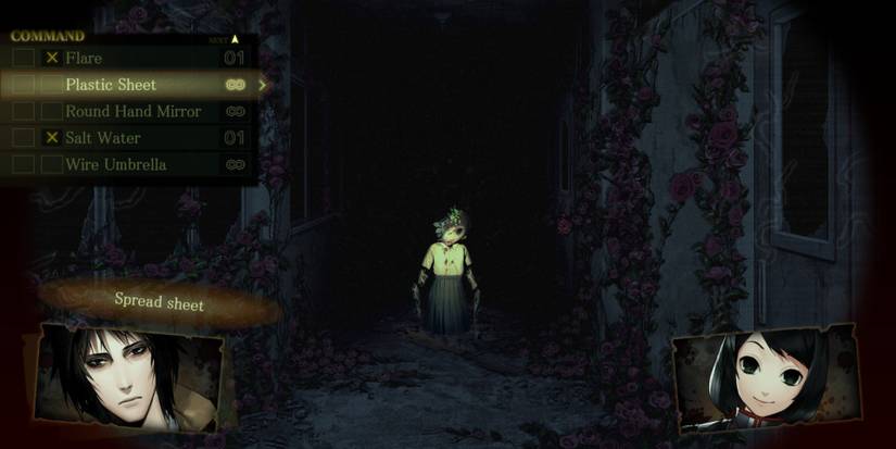 The protagonist and one of the other Mark bearers facing off against a spirit